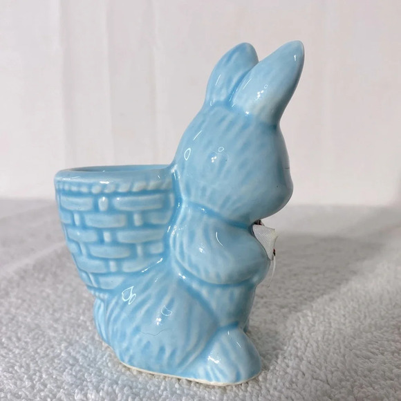 Vintage Blue Bunny Rabbit Egg Cup Holder 1950’s Anthropomorphic - Picture 4 of 11